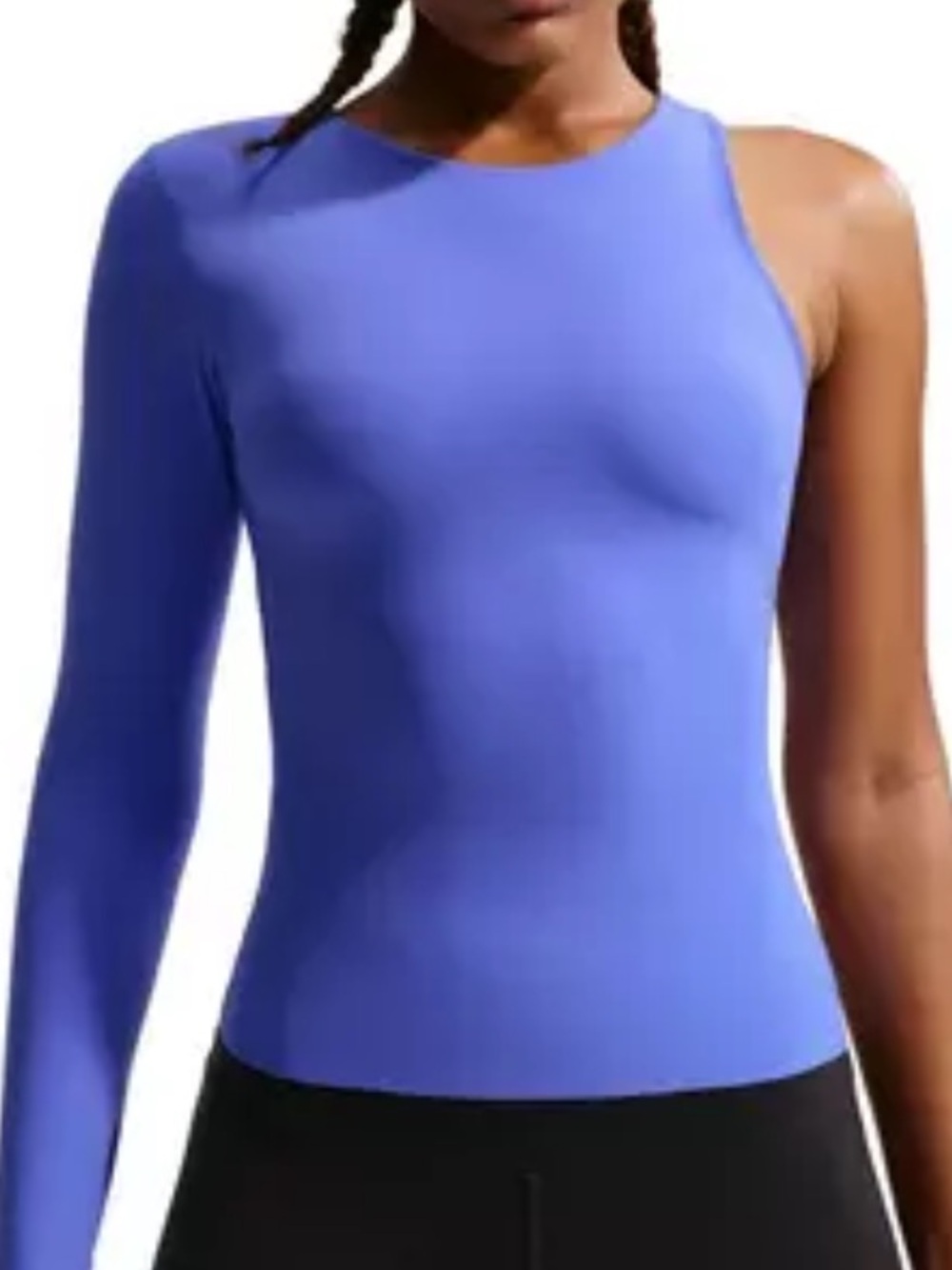 One-Shoulder Long Sleeve Women's Top in Periwinkle Blue